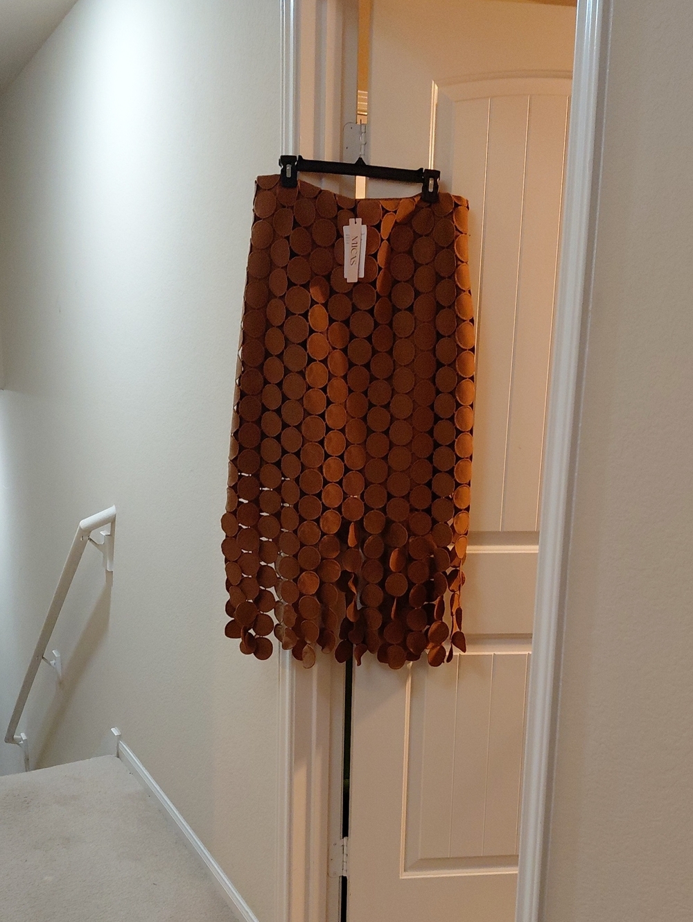 Women’s Brown Circle-Detail Midi Skirt